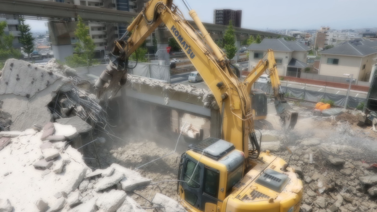 旧レストランの鉄筋コンクリート造解体工事