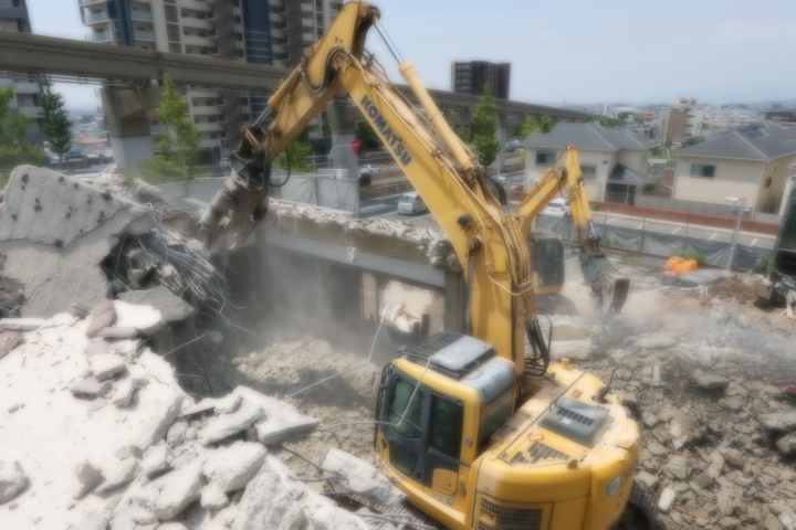 旧レストランの鉄筋コンクリート造解体工事