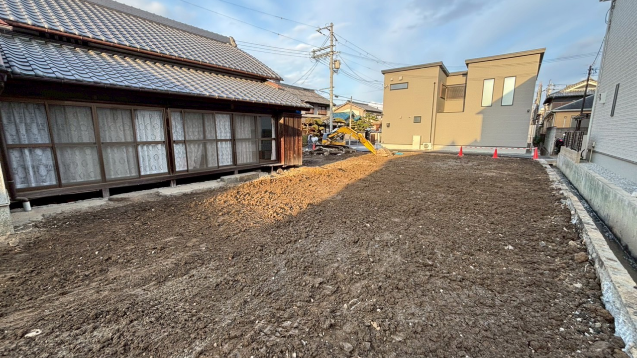 木造平屋建て2棟及び蔵の解体工事完了後